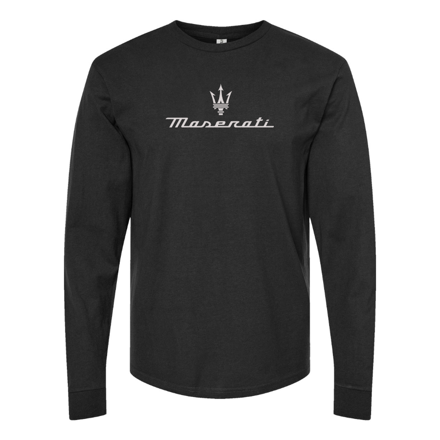 Men's Maserati Logo Cotton Long Sleeve T-Shirt