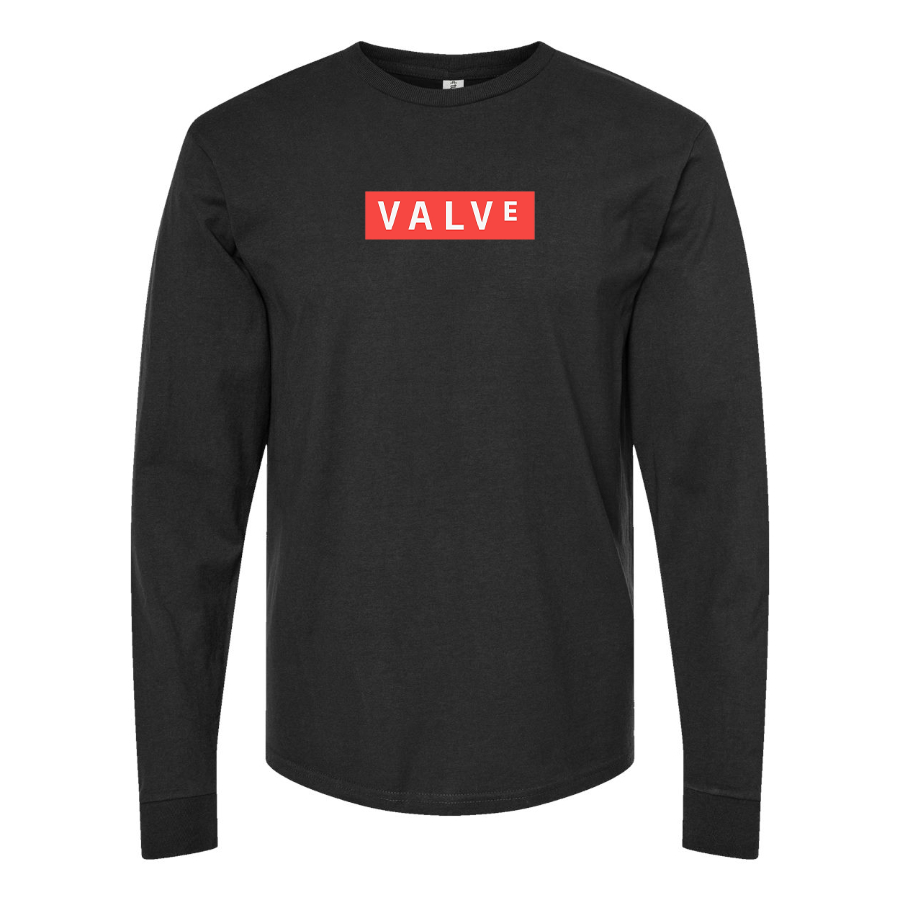Men's Valve Banner Logo Cotton Long Sleeve T-Shirt