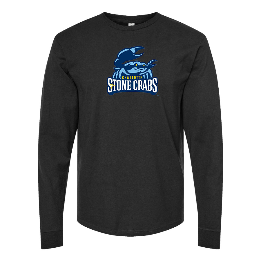 Men's Charlotte Stone Crabs Logo Cotton Long Sleeve T-Shirt