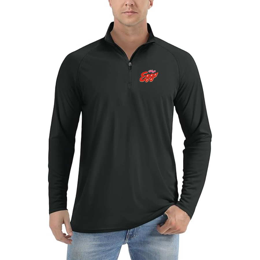 Men's Eggo Logo Lightweight Quarter-Zip Athletic Shirt Long Sleeve Performance Wear