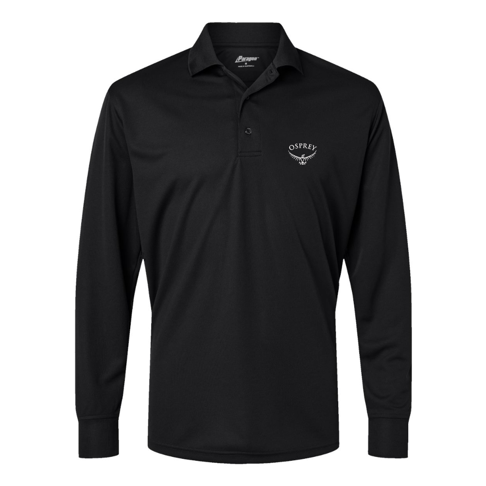 Men's Osprey Black Paragon Prescott Long Sleeve Polo