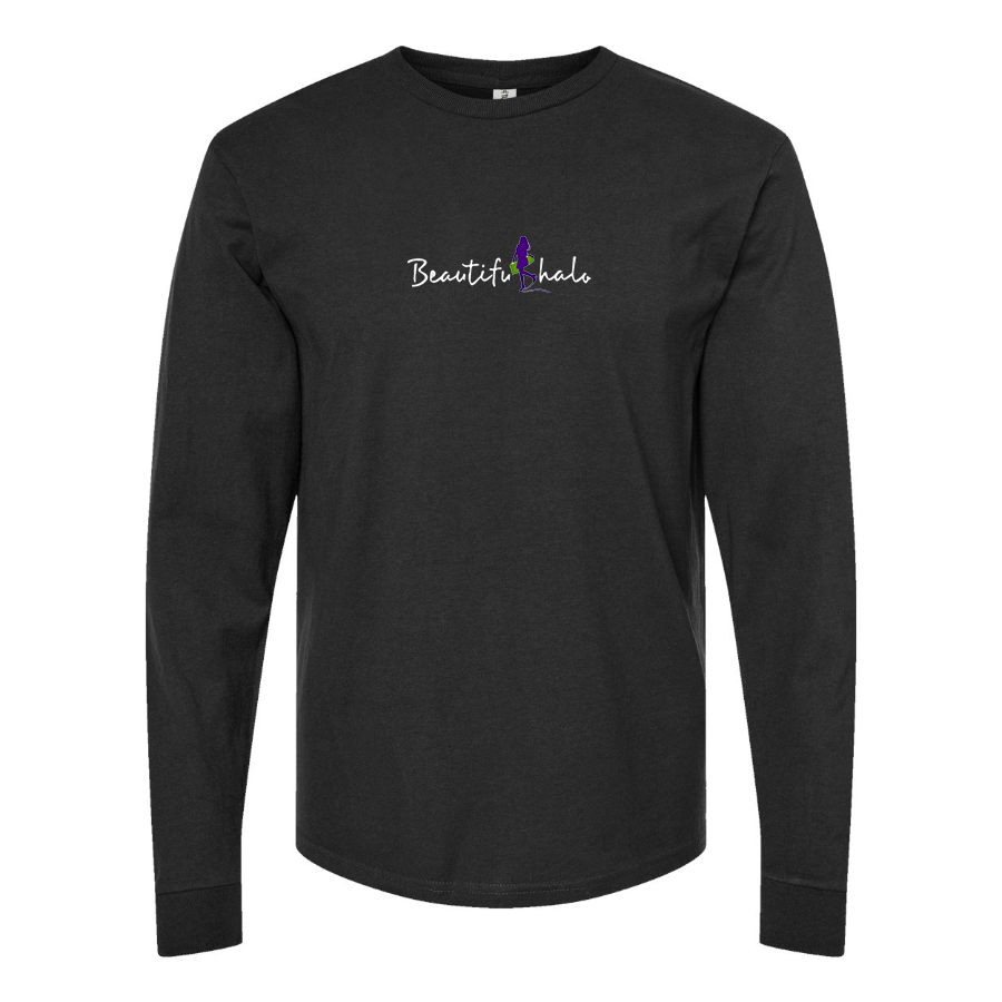 Men's Beatiful Halo Logo Cotton Long Sleeve T-Shirt