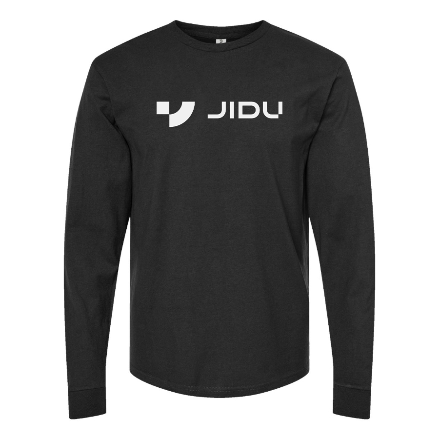 Men's Jidu Logo Cotton Long Sleeve T-Shirt