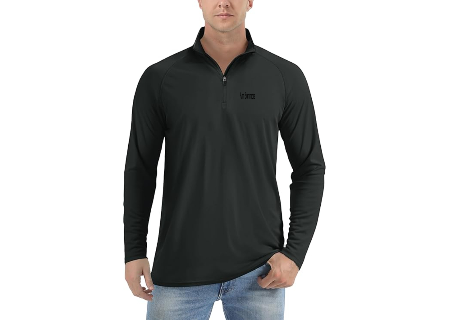 Men's Ann Summers Lightweight Quarter-Zip Athletic Shirt Long Sleeve Performance Wear