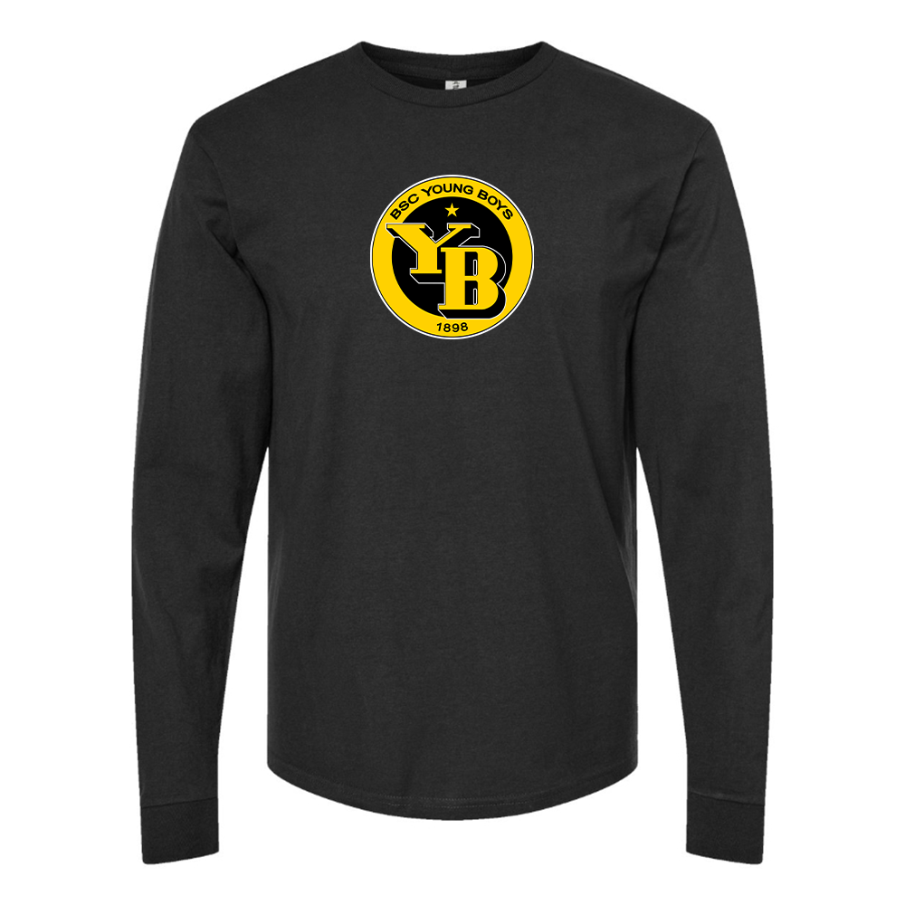 Men's Young Boys Soccer Cotton Long Sleeve T-Shirt
