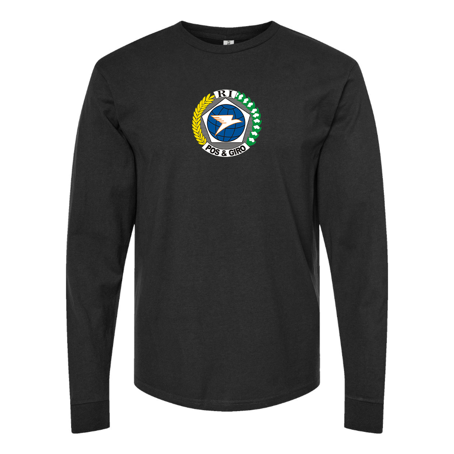 Men's Pos & Giro Logo Cotton Long Sleeve T-Shirt