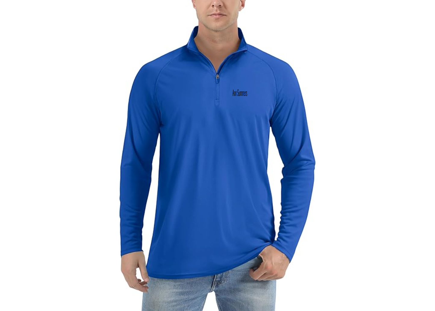Men's Ann Summers Lightweight Quarter-Zip Athletic Shirt Long Sleeve Performance Wear