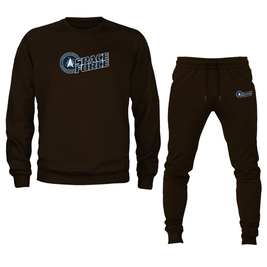 Men's Space Force Crewneck Sweatshirt Joggers Suit
