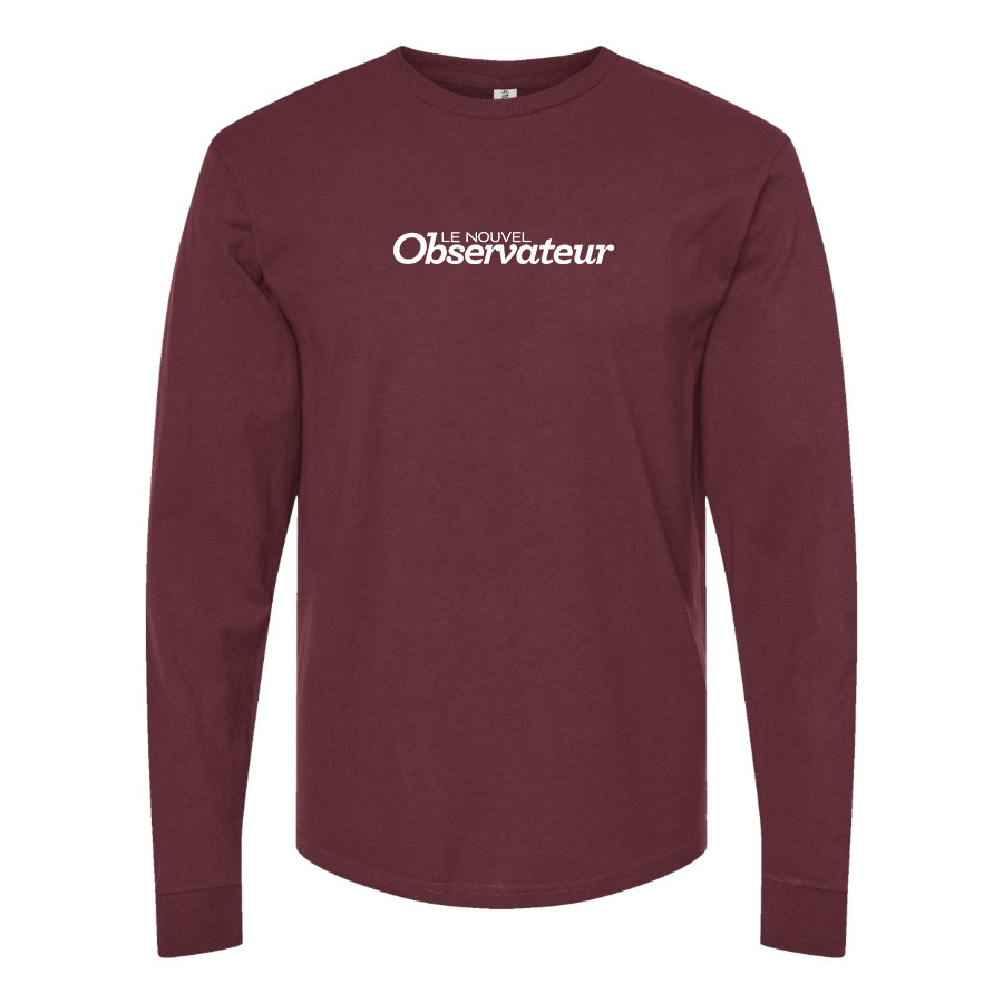 Men's Le Nouvel Observateur Logo Cotton Long Sleeve T-Shirt
