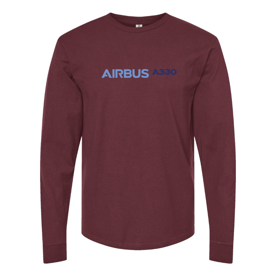 Men's A330 Logo Cotton Long Sleeve T-Shirt