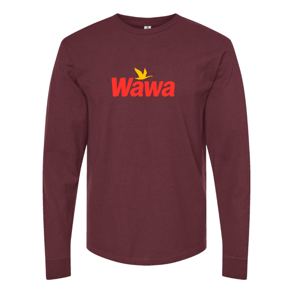 Men's Wawa Gas Station Logo Cotton Long Sleeve T-Shirt