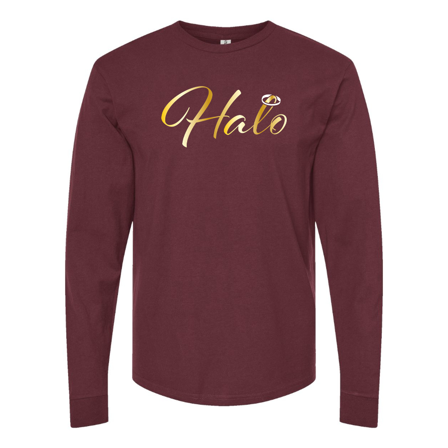 Men's Halo Logo Cotton Long Sleeve T-Shirt