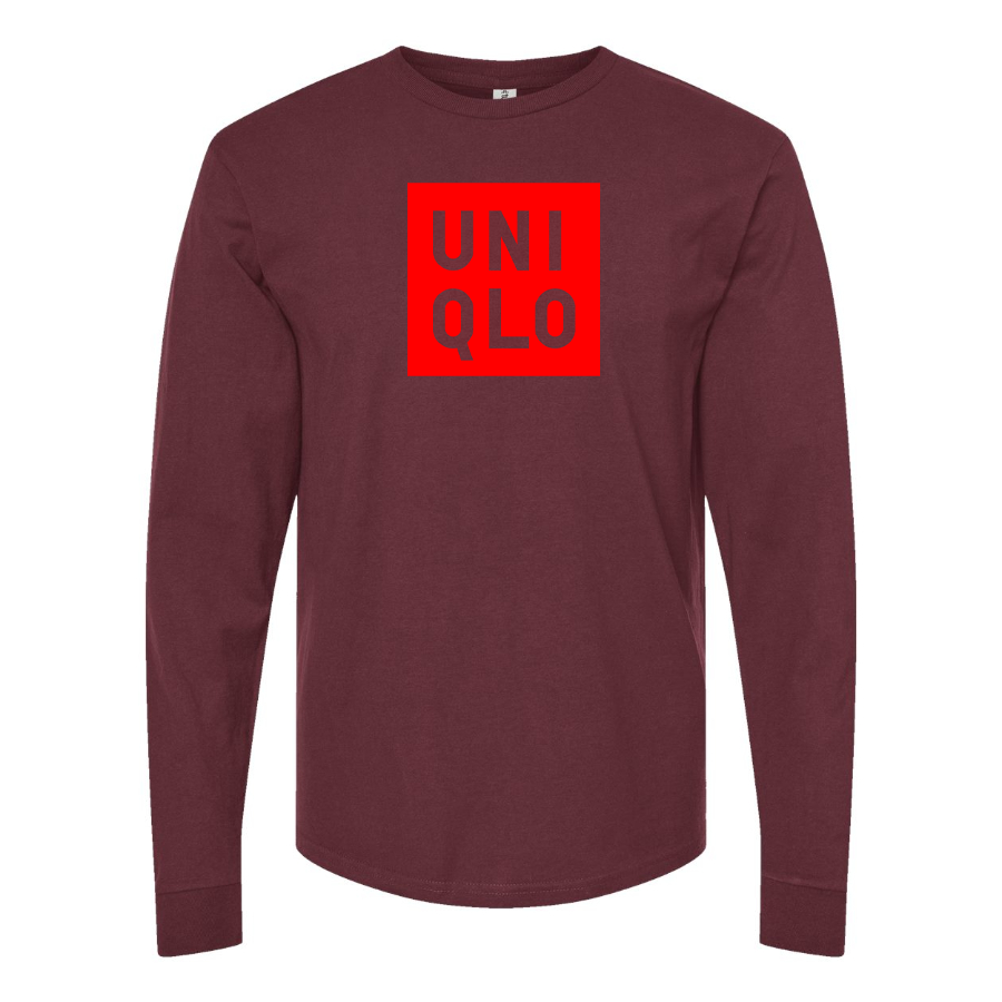 Men's Uniqlo Logo Cotton Long Sleeve T-Shirt