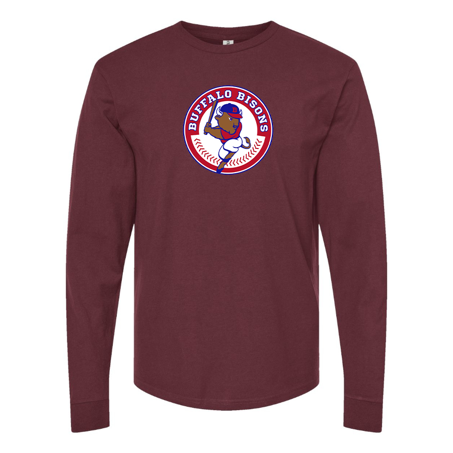 Men's Buffalo Bisons Logo Cotton Long Sleeve T-Shirt