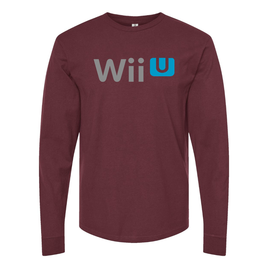 Men's Wii-U Logo Cotton Long Sleeve T-Shirt