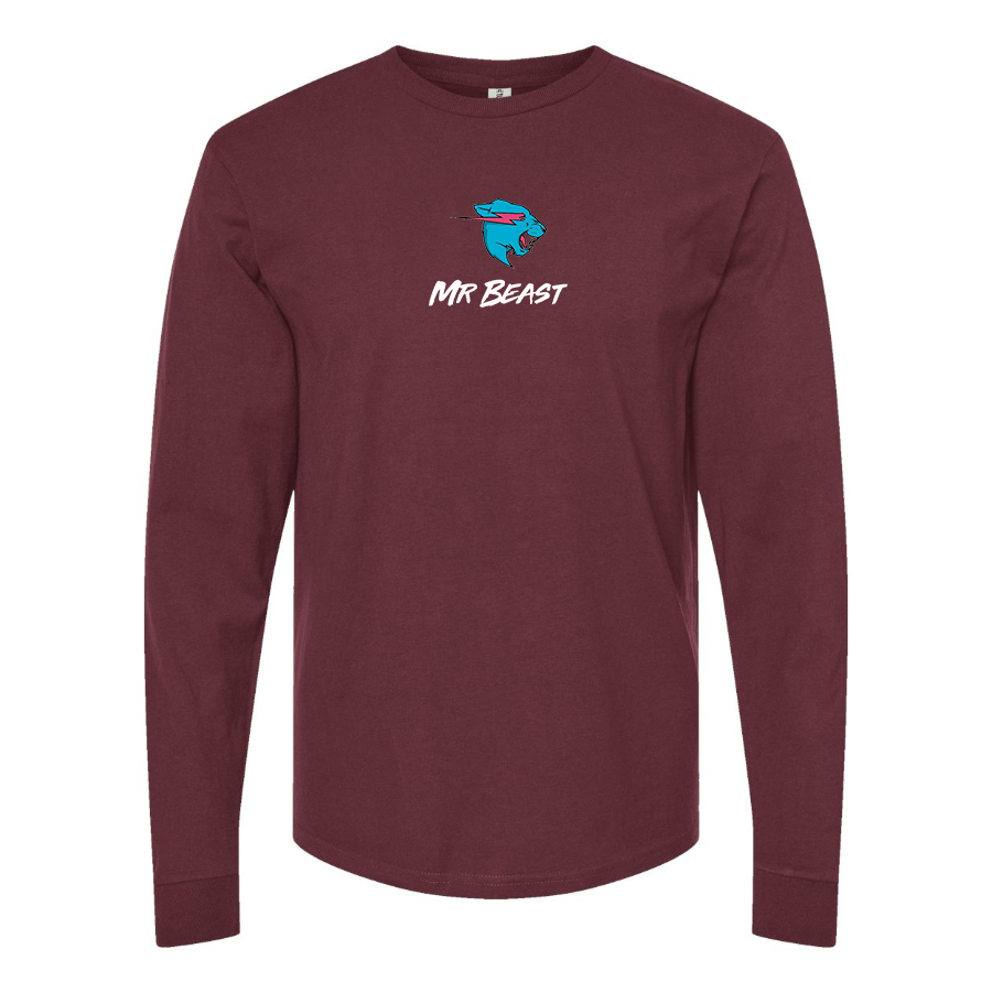 Men's Mr Beast Logo Cotton Long Sleeve T-Shirt