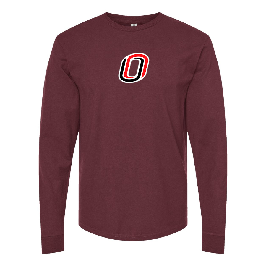 Men's Nebraska Omaha Mavericks Logo Cotton Long Sleeve T-Shirt
