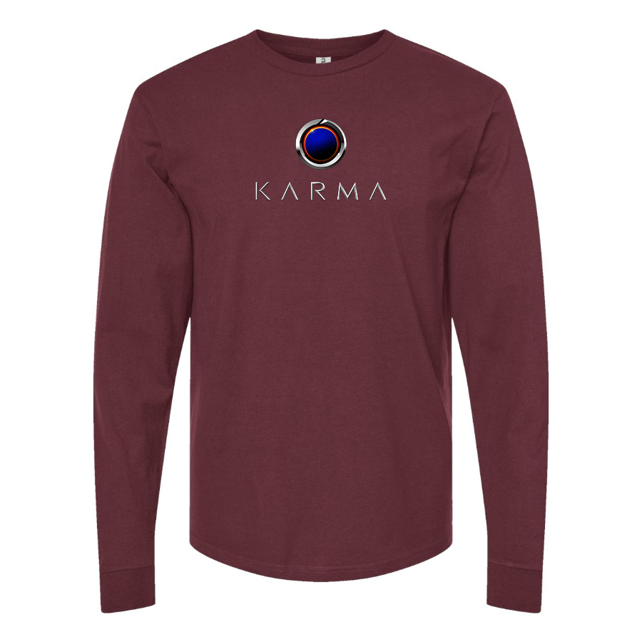 Men's Karma Logo Cotton Long Sleeve T-Shirt