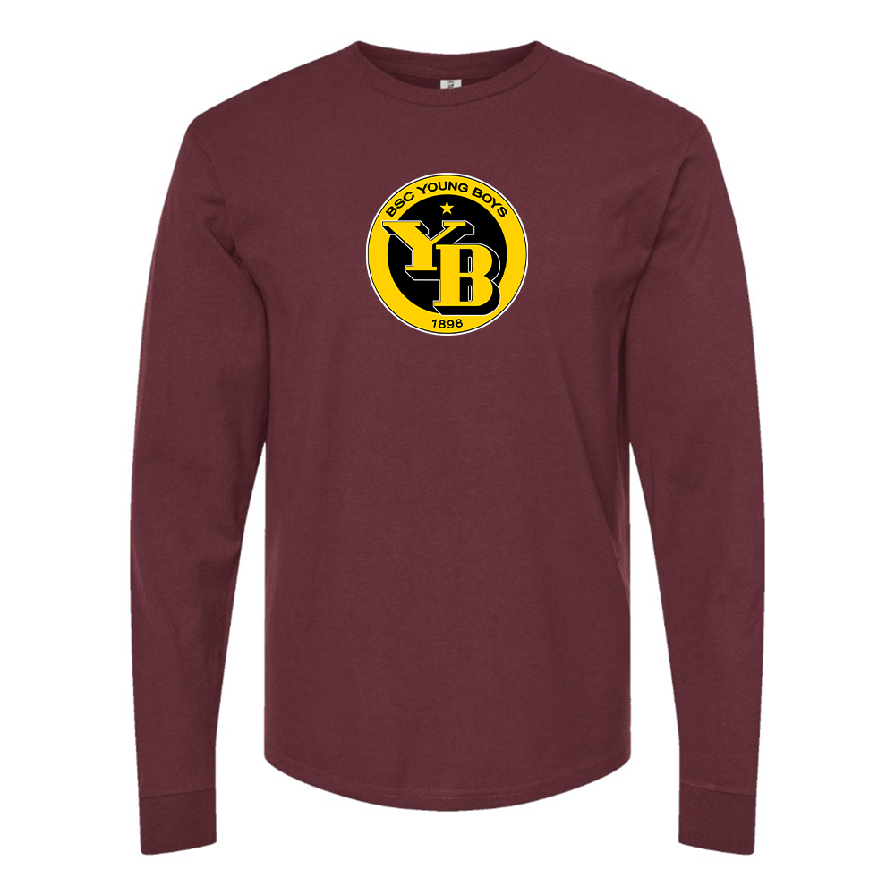 Men's Young Boys Soccer Cotton Long Sleeve T-Shirt