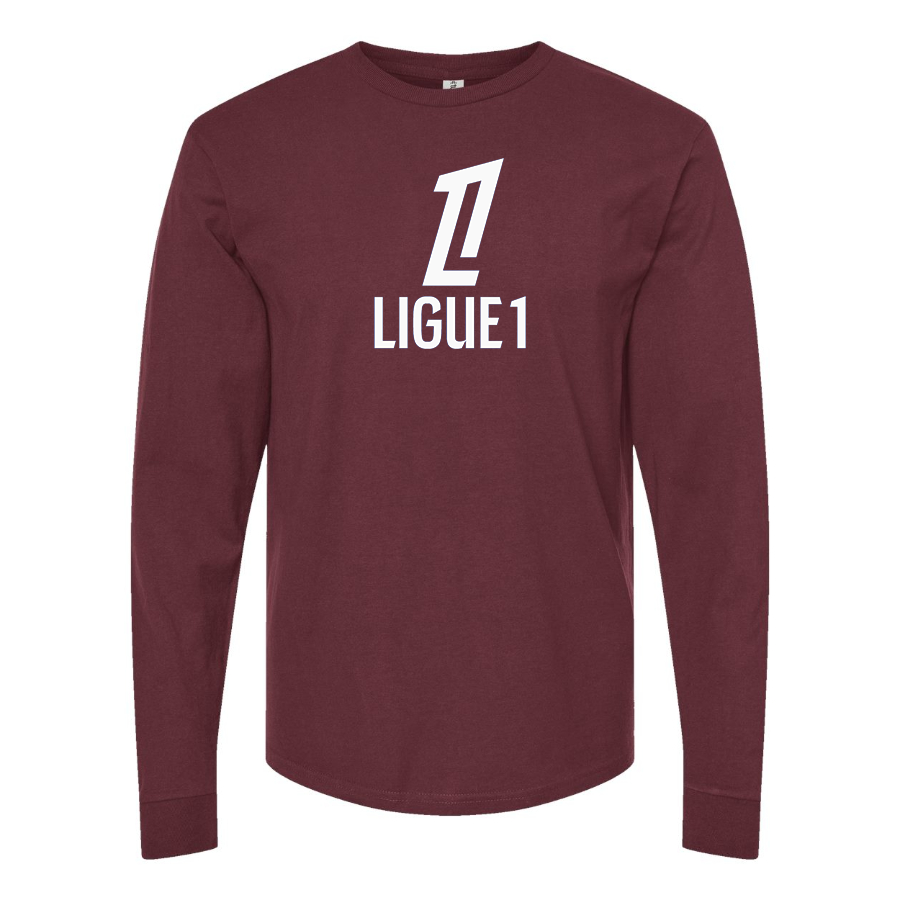 Men's Ligue 1 Logo Cotton Long Sleeve T-Shirt