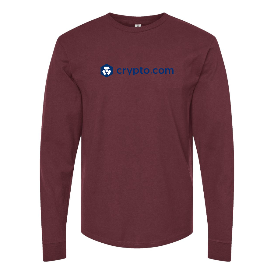 Men's Crypto.Com Logo Cotton Long Sleeve T-Shirt