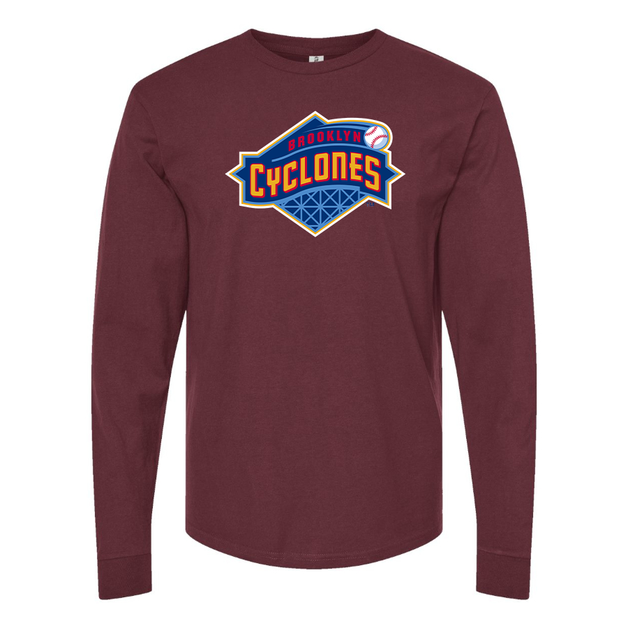 Men's Brooklyn Cyclones Logo Cotton Long Sleeve T-Shirt