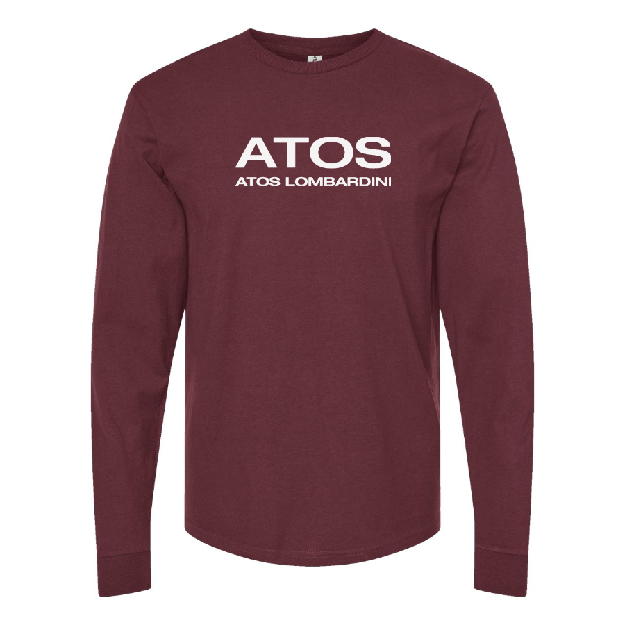 Men's Atos Lombardini Logo Cotton Long Sleeve T-Shirt