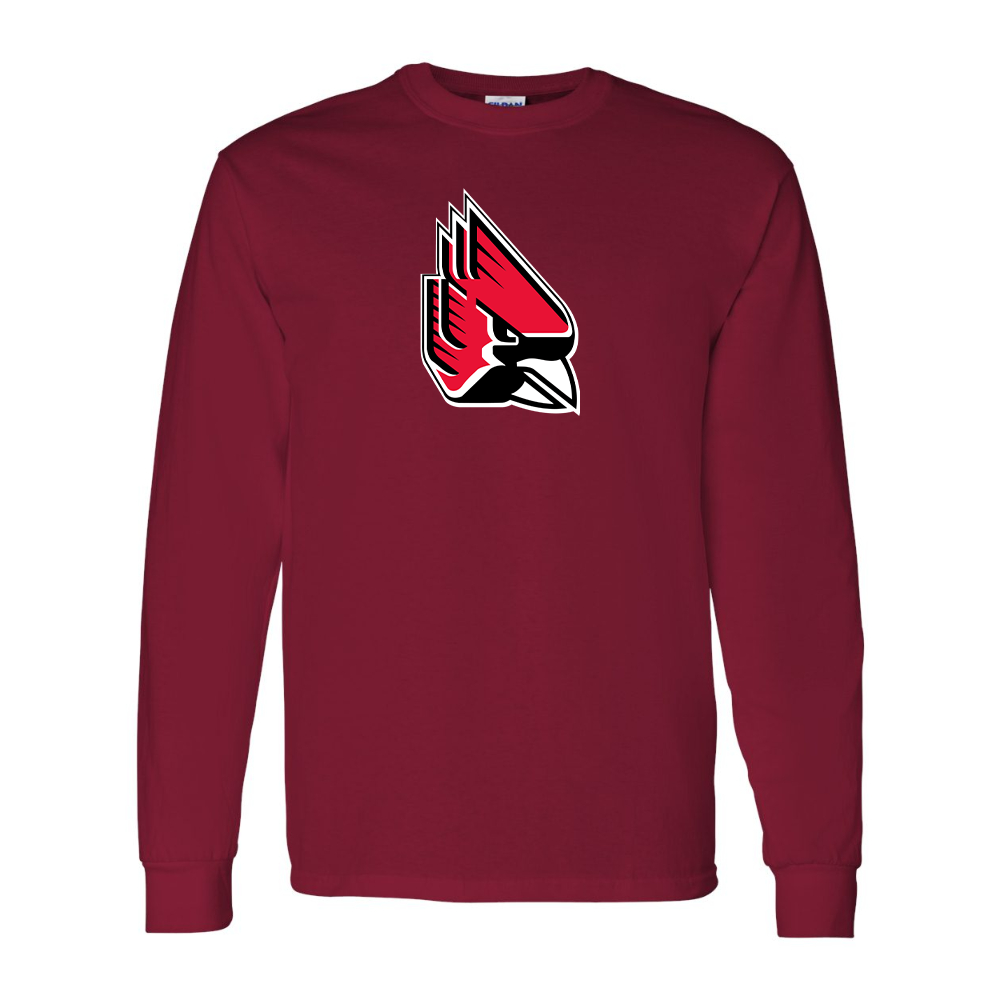 Men's Ball State Cardinals Gildan Heavy Cotton Long Sleeve T-Shirt
