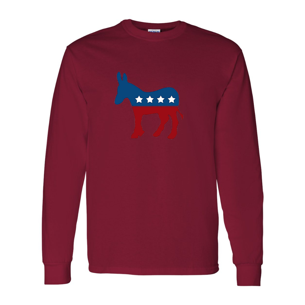 Men's Democrat Election Symbol Gildan Heavy Cotton Long Sleeve T-Shirt
