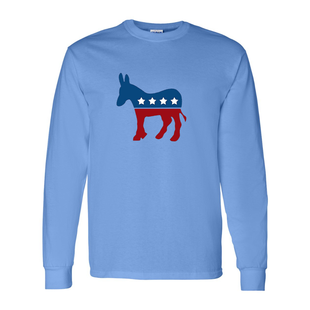 Men's Democrat Election Symbol Gildan Heavy Cotton Long Sleeve T-Shirt