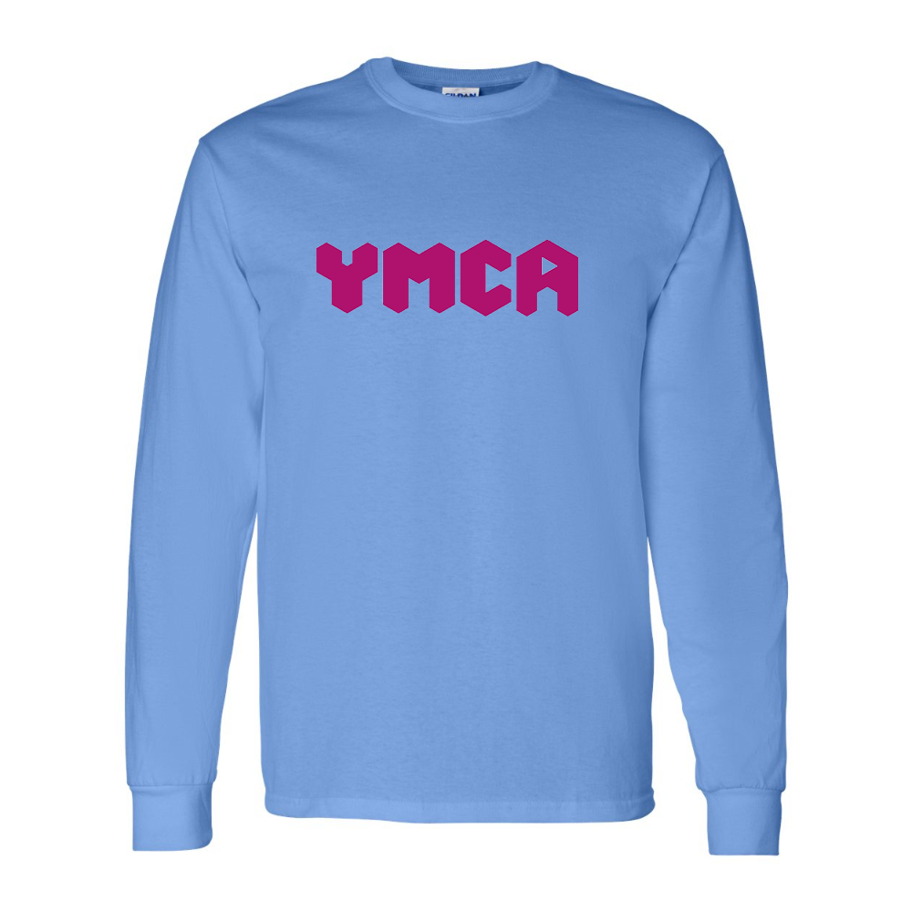 Men's YMCA Mauve Gildan Heavy Cotton Long Sleeve T-Shirt
