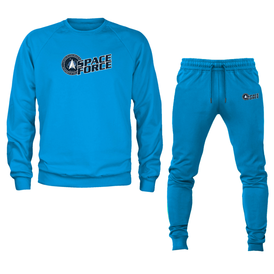 Men's Space Force Crewneck Sweatshirt Joggers Suit