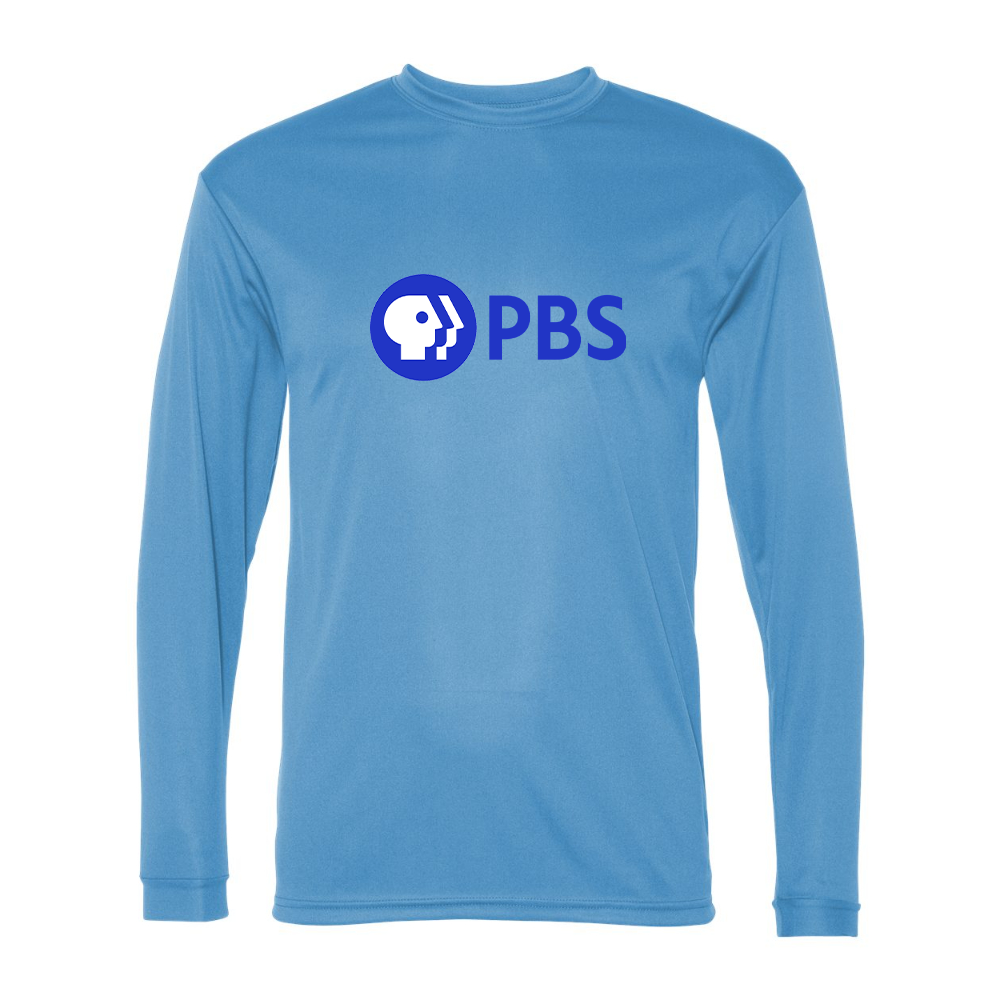 Men's PBS Blue Performance Long Sleeve T-Shirt