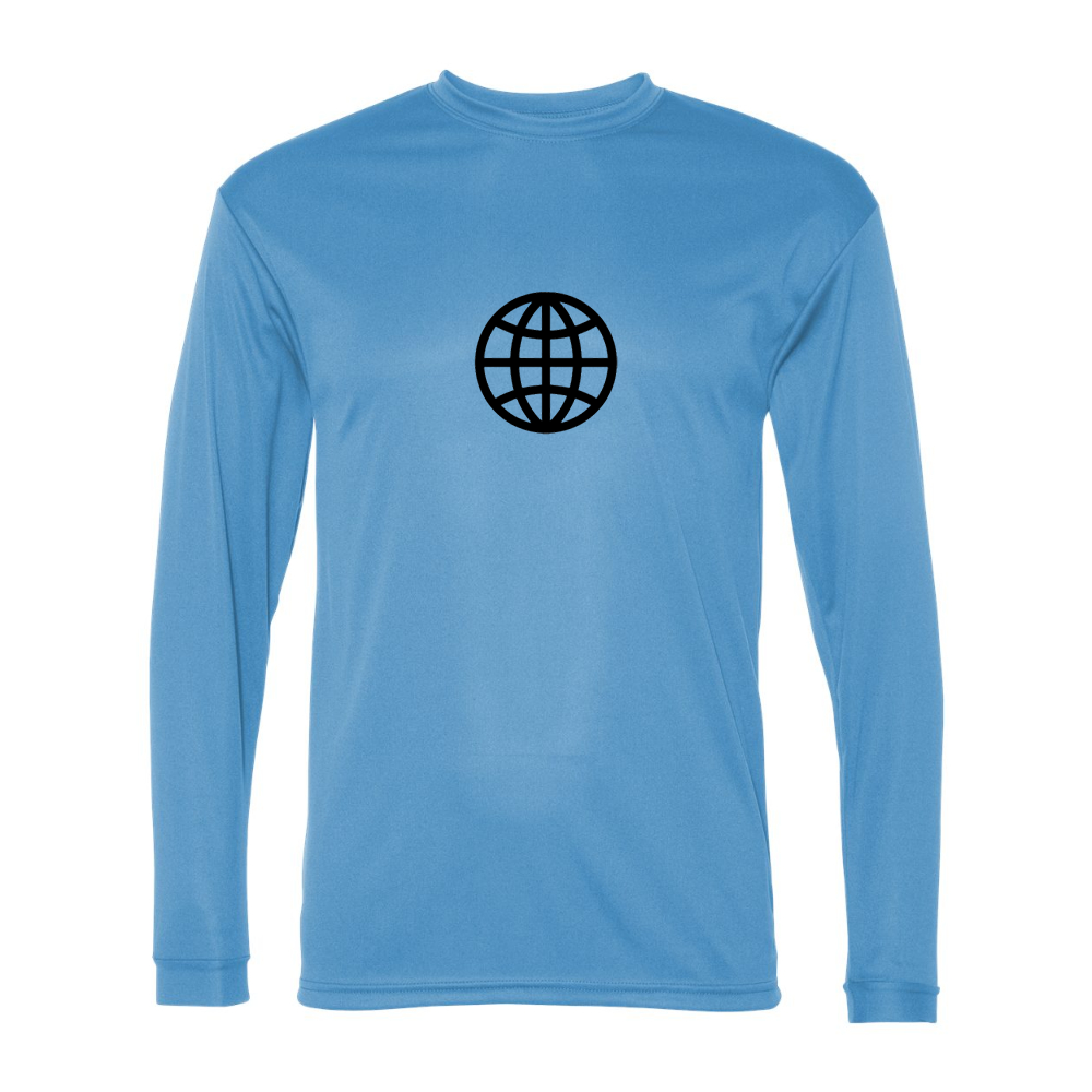 Men's Internet Globe Performance Long Sleeve T-Shirt