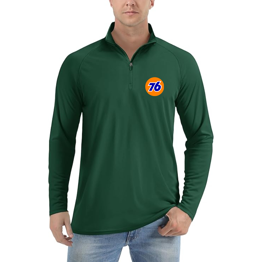 Men's 76 Gas Station Lightweight Quarter-Zip Athletic Shirt Long Sleeve Performance Wear