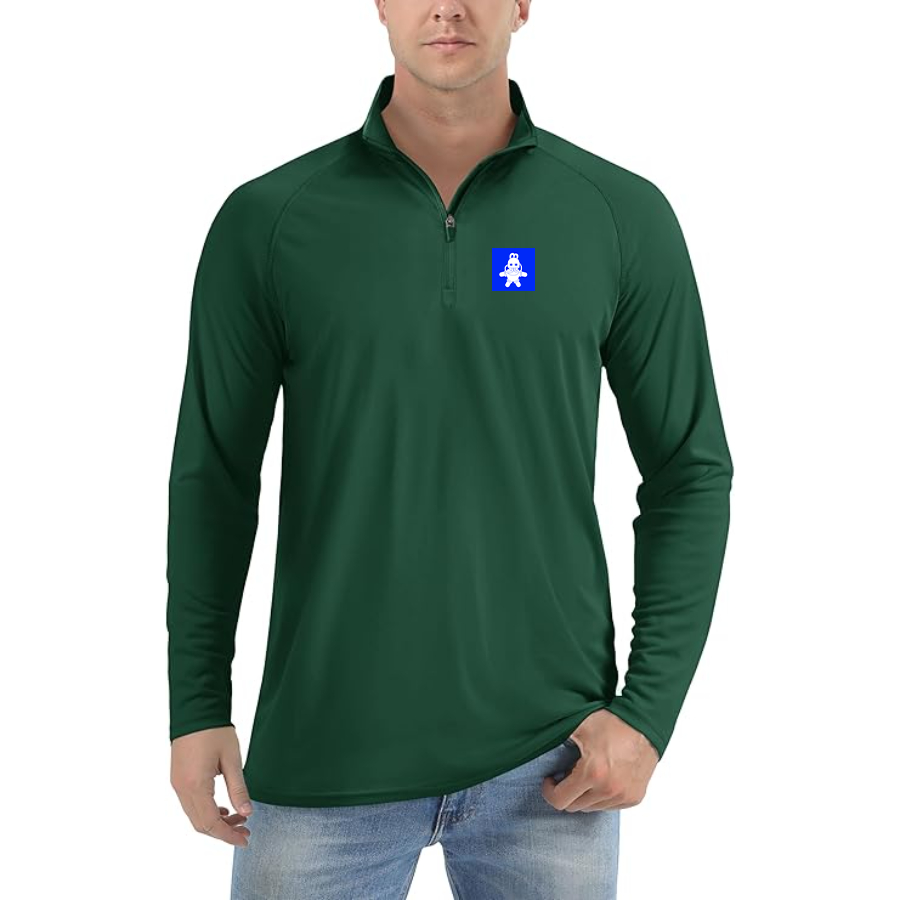 Men's Mac Miller Logo Lightweight Quarter-Zip Athletic Shirt Long Sleeve Performance Wear