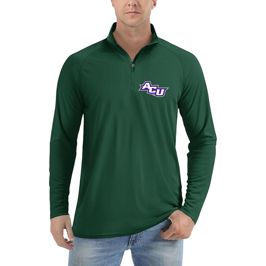 Men's Abilene Christian Wildcats Lightweight Quarter-Zip Athletic Shirt Long Sleeve Performance Wear