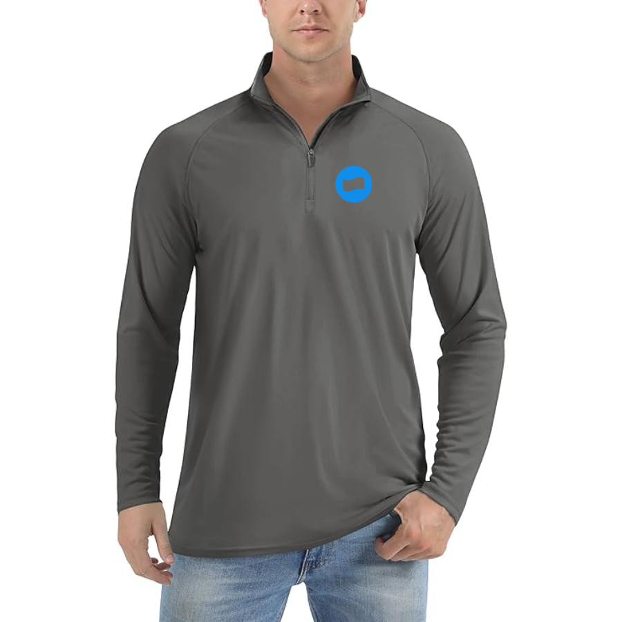 Men's Dana Logo Lightweight Quarter-Zip Athletic Shirt Long Sleeve Performance Wear