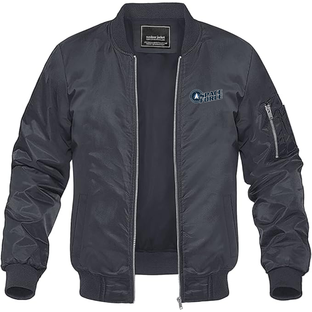 Men's Space Force Lightweight Bomber Jacket Windbreaker Softshell Varsity Jacket Coat