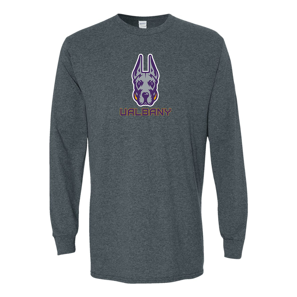 Men's Albany Great Danes Gildan Heavy Cotton Long Sleeve T-Shirt