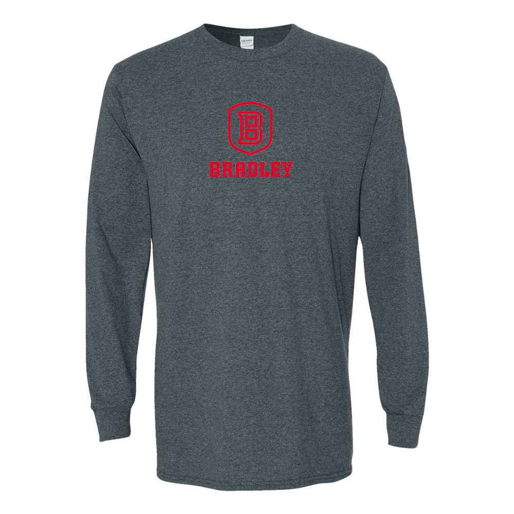 Men's Bradley Braves Gildan Heavy Cotton Long Sleeve T-Shirt