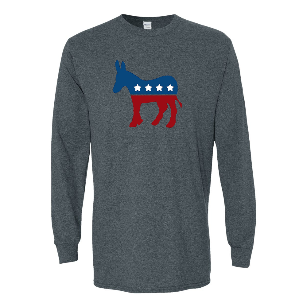 Men's Democrat Election Symbol Gildan Heavy Cotton Long Sleeve T-Shirt