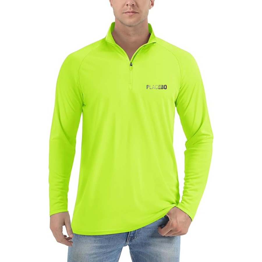 Men's Placebo Lightweight Quarter-Zip Athletic Shirt Long Sleeve Performance Wear