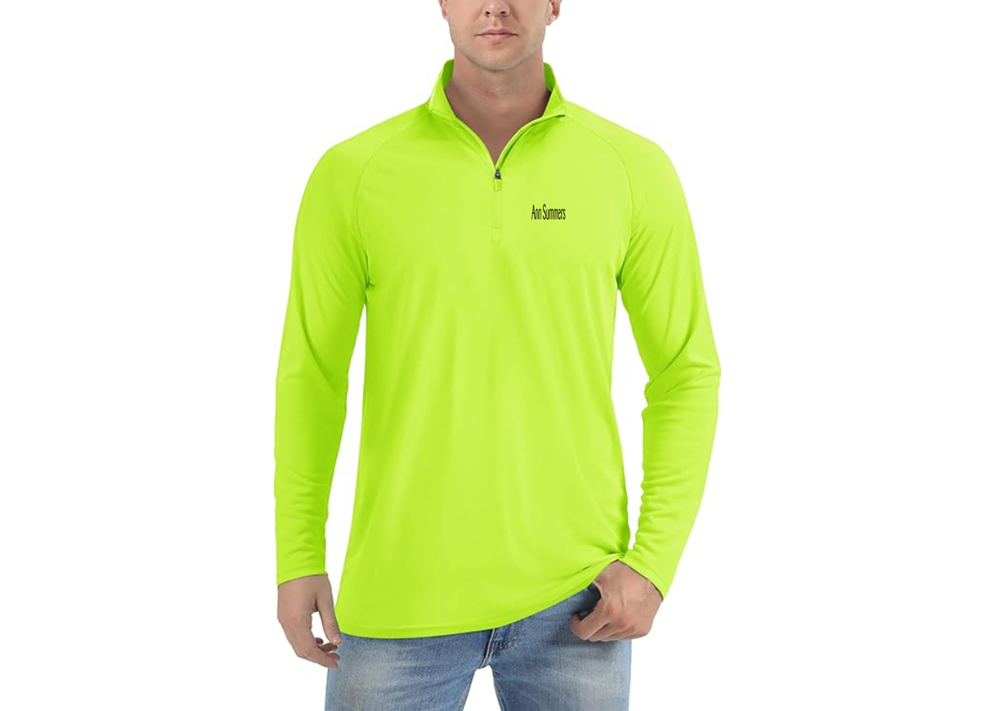 Men's Ann Summers Lightweight Quarter-Zip Athletic Shirt Long Sleeve Performance Wear