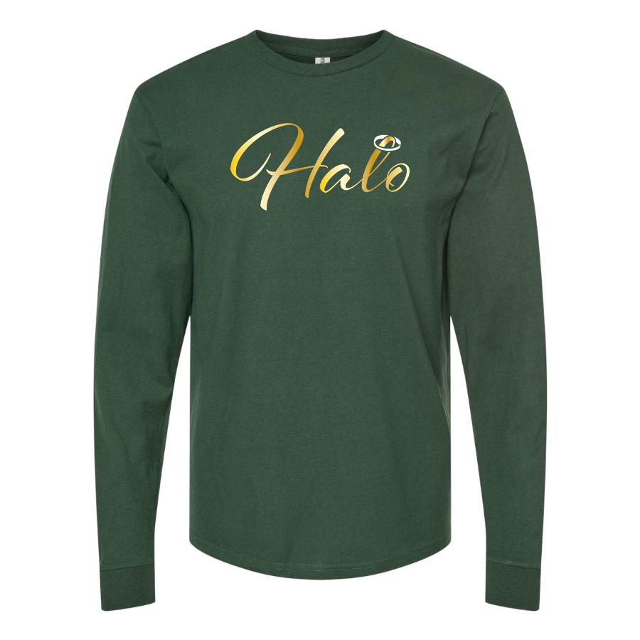 Men's Halo Logo Cotton Long Sleeve T-Shirt