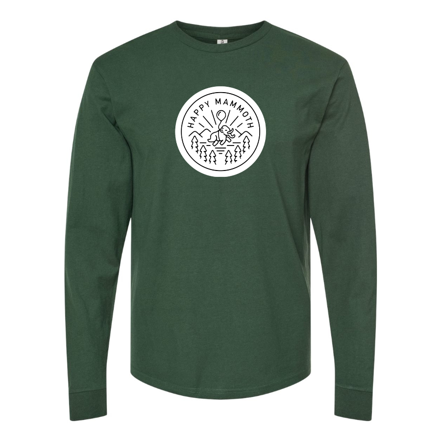 Men's Happy Mammoth Logo Cotton Long Sleeve T-Shirt