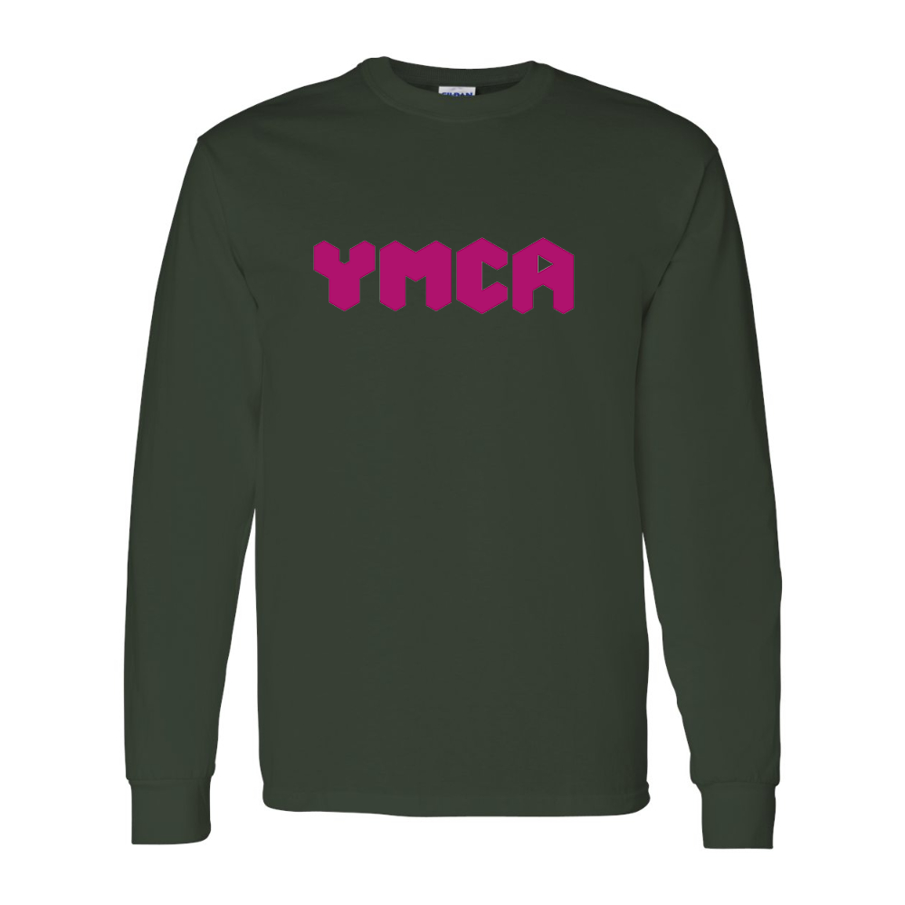 Men's YMCA Mauve Gildan Heavy Cotton Long Sleeve T-Shirt