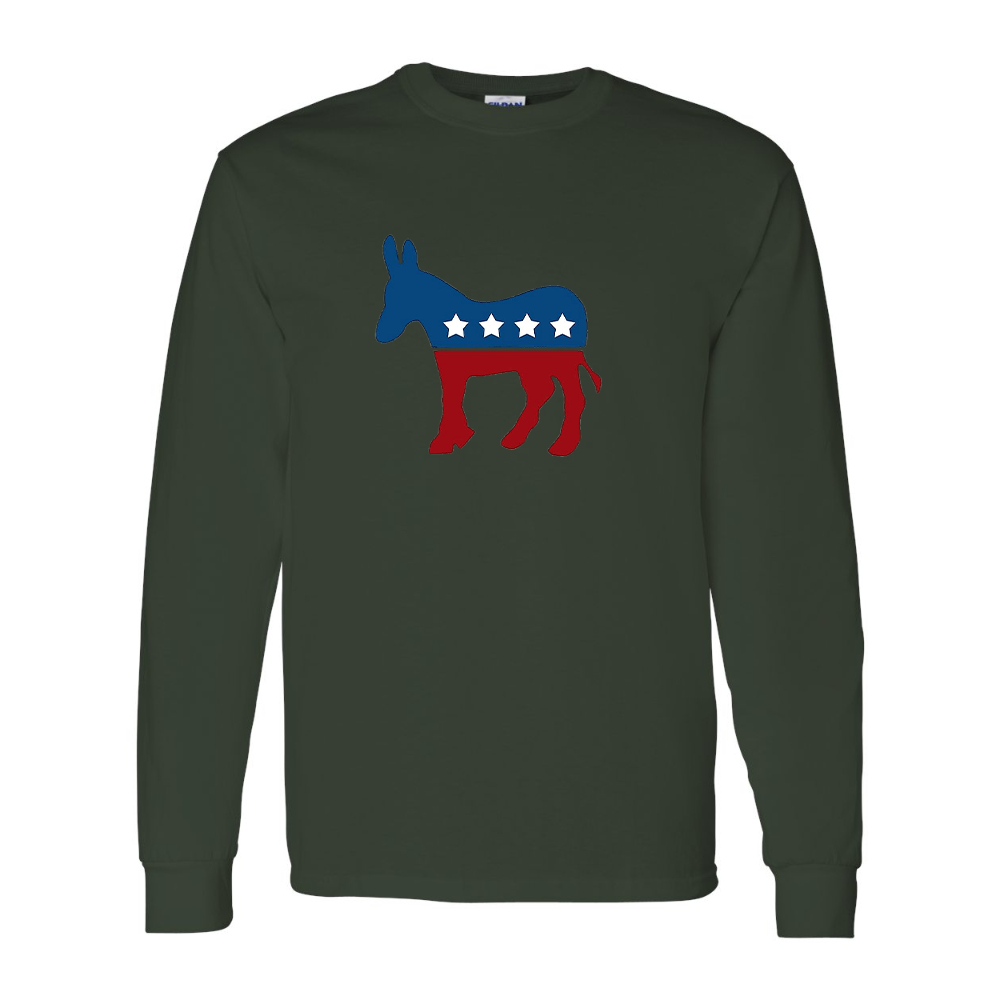 Men's Democrat Election Symbol Gildan Heavy Cotton Long Sleeve T-Shirt