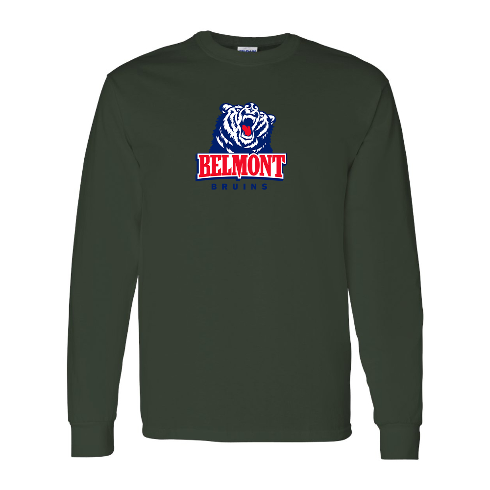 Men's Belmont Bruins Gildan Heavy Cotton Long Sleeve T-Shirt