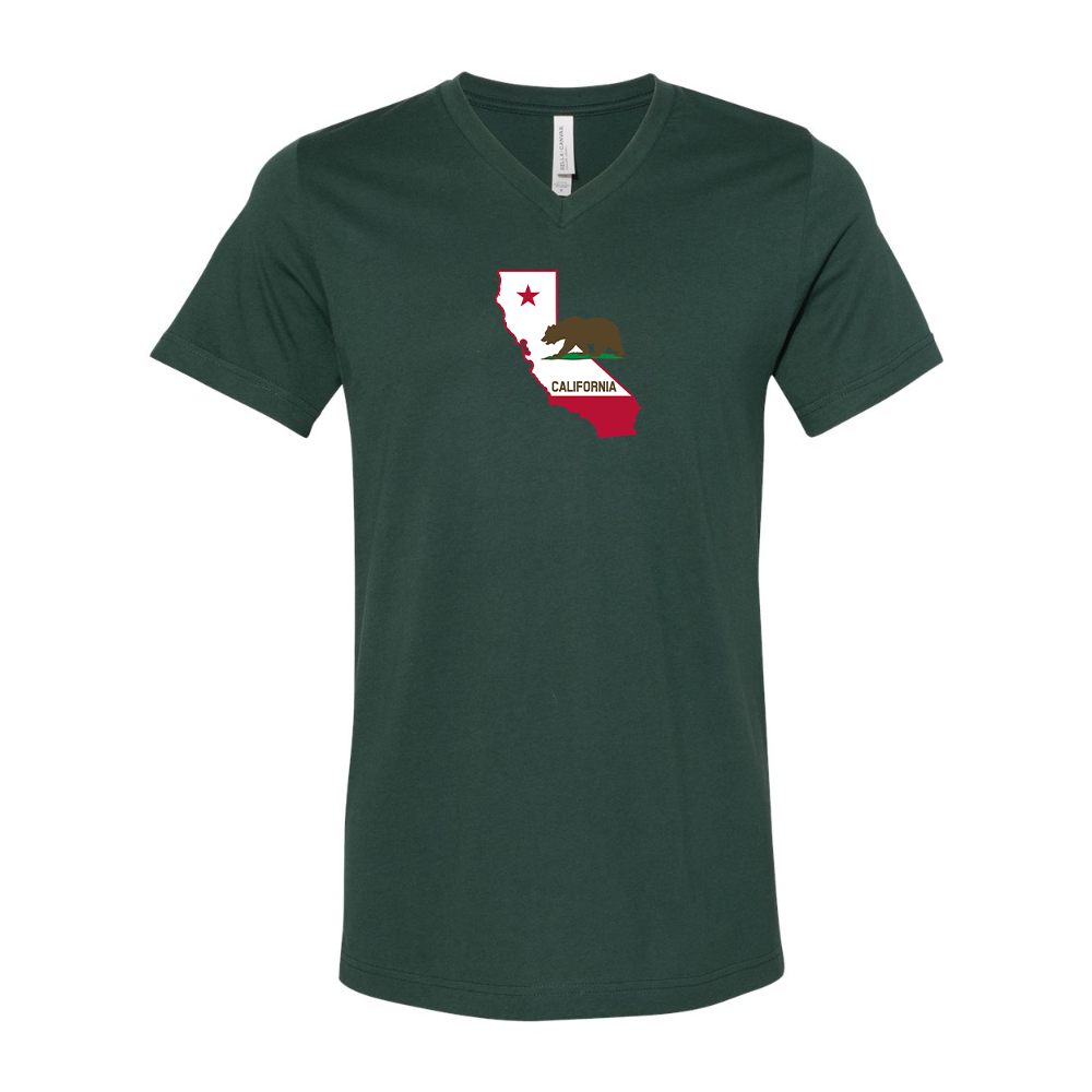 California Bear Map BELLA CANVAS - Jersey V-Neck T-Shirt